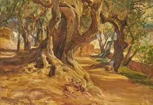 Frederick A Bridgman  Tree Trunk 1885